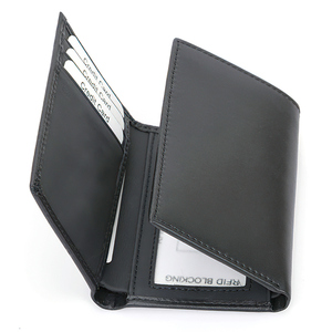 wallets2023新款RFID三折多卡位大容量男士钱包牛皮纳帕平纹钱夹