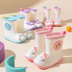 新款立体头三丽鸥儿童雨鞋女童幼儿园库洛米卡通宝宝雨靴女孩水鞋