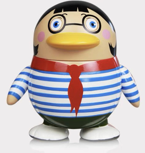 现货正版腾讯qq公仔 鹅厂 搪胶手办 阿呆兰兰 企鹅摆件 情侣礼物