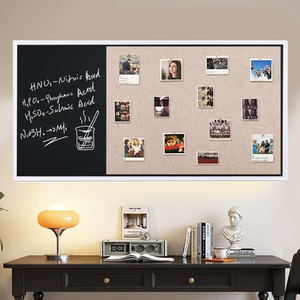 磁性黑板毛毡板组合照片墙贴软木磁吸白板留言展示背景板ins装饰