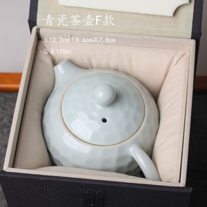陶瓷泡茶壶单壶单个定窑青瓷汝窑旅行茶具家用快客杯小号嘴壶方壶