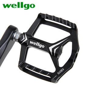 wellgo维格自行车脚踏板轴承通用一对防滑铝合金脚蹬山地车配件