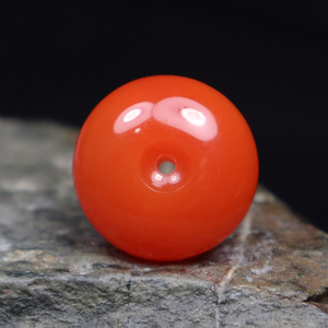 保山南红平安扣一物一图天然原矿南红玛瑙柿子红颈饰挂件吊坠扣子