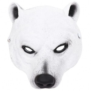 圣诞节白北极熊假面黑狗熊面具动物面罩半脸成人化妆舞会道具头套