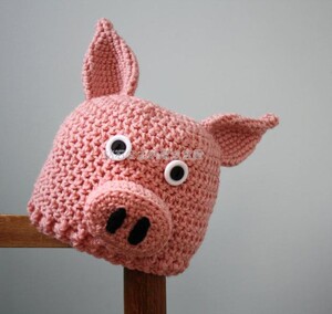 09欧洲站中国淘宝儿童帽子卡通小猪春秋新款男童女童棒球帽遮阳可爱