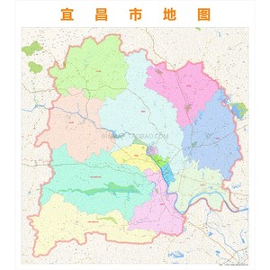 宜昌市行政区划地图2019高清定制城市交通卫星影像办公会议室挂图
