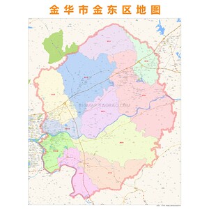 金华市金东区行政区划地图 高清定制2020企事业办公会议室挂图