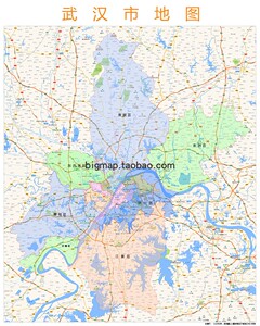 湖北省武汉市行政区划地图 高清定制银行商业机构房地产中介公司