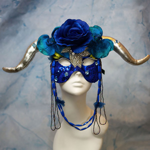 复活节搞怪牛角面具花朵面罩酒吧派对万圣节狂欢夜店演出表演假面