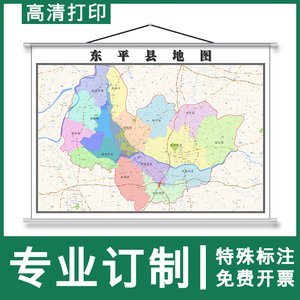 东平县地图1.1米定制山东省泰安市行政交通区域分布高清挂图新款