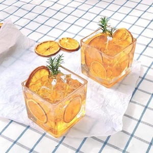 慕斯透明洋酒方形水晶玻璃杯方杯四方小方型盒正方形小杯子方酒杯