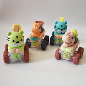 炫彩齿轮四驱动物惯性工程车炫酷灯光特技旋转大脚怪儿童小玩具车
