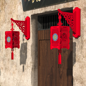 2022虎年装饰过年挂饰挂件小区大门口迎新年吊饰门上气氛春节灯笼