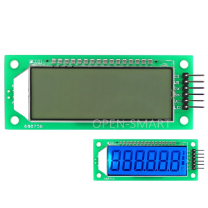 2.4寸 6位7段码液晶屏显示模块 LCD液晶屏显示带蓝色背光