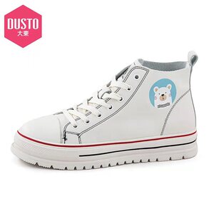 dusto/大东20春季新款韩版系带中跟厚底拼接百搭休闲鞋女20z1877