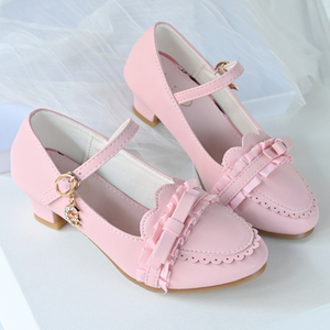 女童皮鞋春秋款中大童学生表演蓝色的7小女孩8公主鞋儿童高跟单鞋