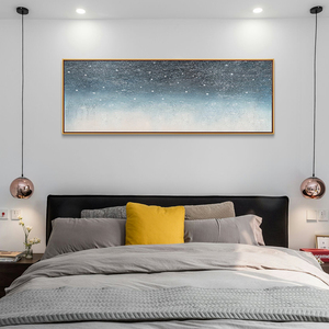 手绘油画现代轻奢卧室床头装饰画简约抽象星空客厅沙发背景墙挂画