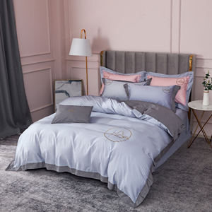 情人草家纺御棉绣花四件套高端50s御棉100%全棉简约欧式奢华质感