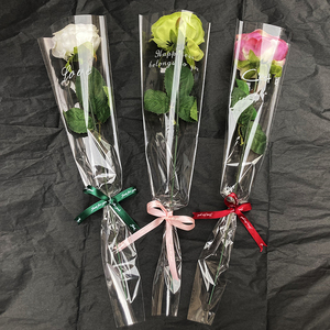 单枝花束包装袋玫瑰鲜花插花袋防水透明多支袋花艺包装材料装饰品