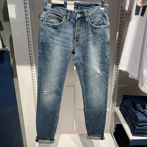 2020新品lee春秋101 马毛弹力牛仔长裤修身小直脚男l117093az77w