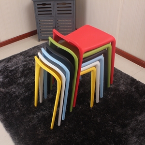 马椅时尚简约加厚塑料凳子家用餐桌凳创意椅子小板凳ins网红胶凳