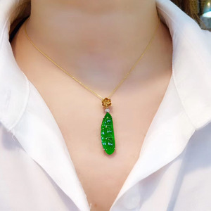 四季豆黄金吊坠