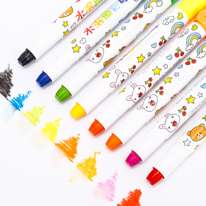 水溶焕彩棒旋转油画棒炫彩棒12色盒装美术用品儿童画画涂色蜡笔