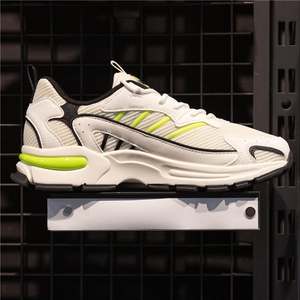 千禧冰河休闲鞋男鞋2021春秋款网面潮透气运动鞋白色绿色