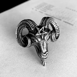 000人付款天猫祥银居99足银戒指男士复古日韩系欧美风银饰恶魔羊角头