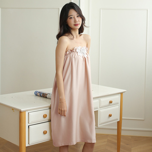 【可定制】美容院抹胸浴裙客人专用衣服浴袍女可穿浴巾围裹胸浴衣