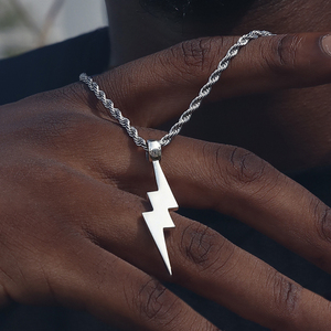 grgr潮牌 s925 lightning 闪电吊坠男嘻哈项链锁骨链女ins同款