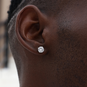 s925 silver zircon earrings 纯银钻石耳钉男女嘻哈 hiphop 锆石