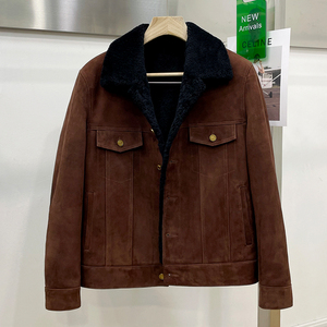 外套男翻毛