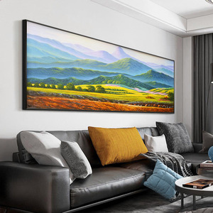 巨人山背有靠山客厅沙发背景墙装饰画餐厅挂画卧室纯手绘风景油画