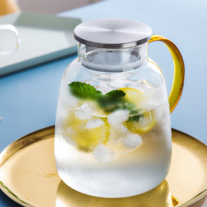 玻璃耐高温冷水壶泡柠檬凉开水杯盛水容器家用客厅2L高颜值大容量