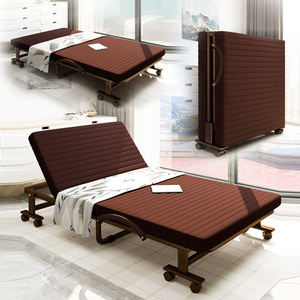 折叠床午休单人床办公室午睡多功能成人家用1.2便携隐形床加固