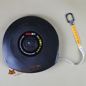 得力文具deli8219皮卷尺50米测量工具建筑工程玻璃纤维博格文具