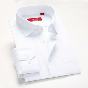 红都 新款 白色 单衣衬衫 纯白色衬衣K1004  可当工装衬衫 长短袖
