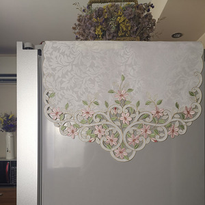 冰箱巾盖布欧式对开门单双开门现代简约刺绣布艺家用防尘罩冰箱罩