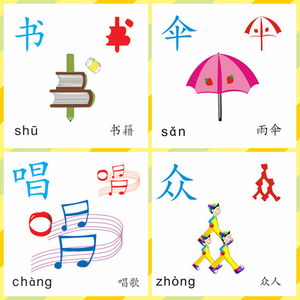 撕不烂撕不破的书象形识字卡片早教启蒙