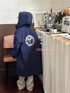 波拉韩国童装男女儿童中长款外套2024春季新款韩版中大童卡通风衣