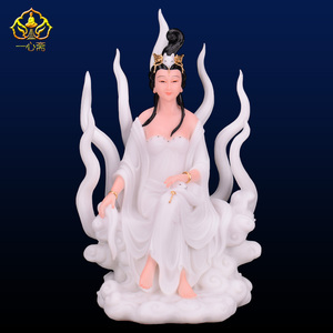 12/16/19寸九尾狐仙娘娘神像佛像天师府灵狐像供奉摆件姻缘汉白玉