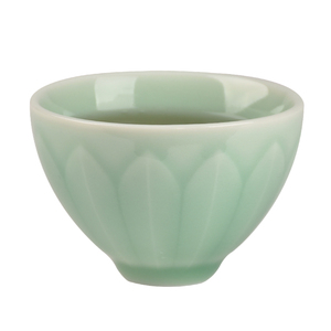 创新新款德化县青瓷釉面浮雕纹路个人陶瓷杯子主人茶具茶杯水杯