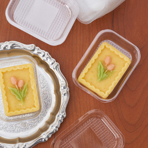 透明绿豆糕塑料托凤梨酥烘焙甜点曲奇饼干雪花酥糕点包装吸塑底托