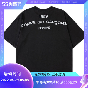 cdg  1989 homme川久保玲字母logo印花宽松圆领短袖t恤男女情侣潮