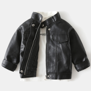 男童皮衣秋装2021新款春秋小孩洋气机车夹克宝宝立领休闲儿童外套