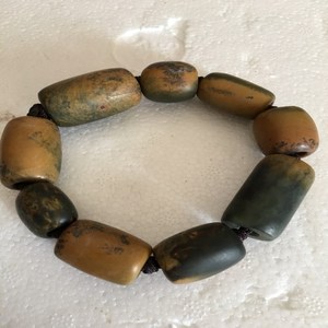 高古玉红山文化时期玉勒子老玉管老手链品相完整造型独特沁色自然