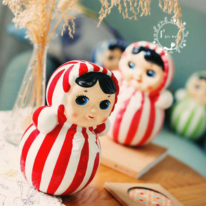 7080后童年回忆复古不倒翁娃娃陶瓷摆件国潮风橱窗装饰收藏价值