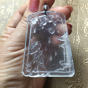 缅甸天然水沫玉风雪夜归人牌子吊坠高品质荧光水沫子雪花平安挂件