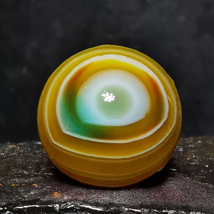 外蒙古 阿拉善天然缠丝花眼玛瑙天眼睛石原石奇石 戈壁 筋脉 糖心